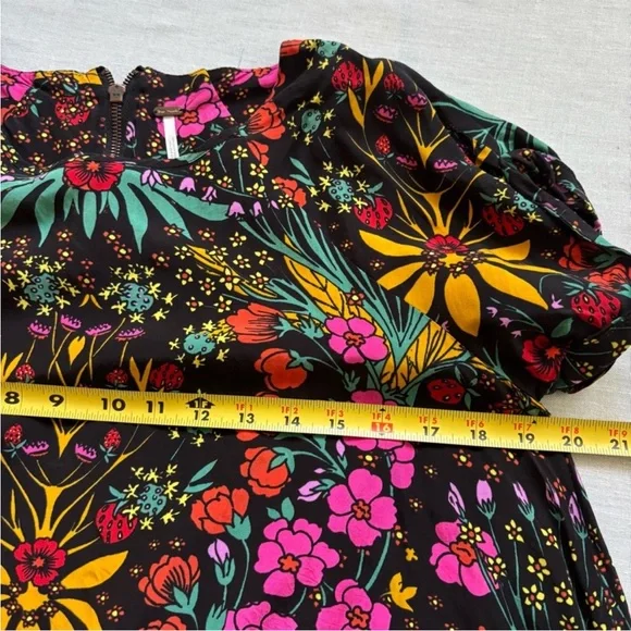 NWOTAGS Free People Strawberry 🍓 Fields Mini Black Floral Bohemian Dress 🍓 - Picture 9 of 11